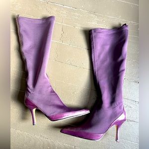Charles David purple high heel boots size 7B